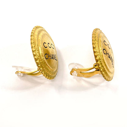 CHANEL Earring Gold Plated gold vintage logo