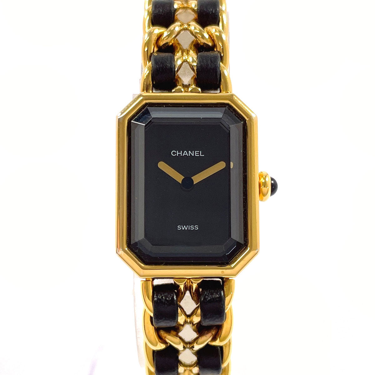 CHANEL Watches Quartz H0001 Gold Plated, Leather gold Premiere L black dial