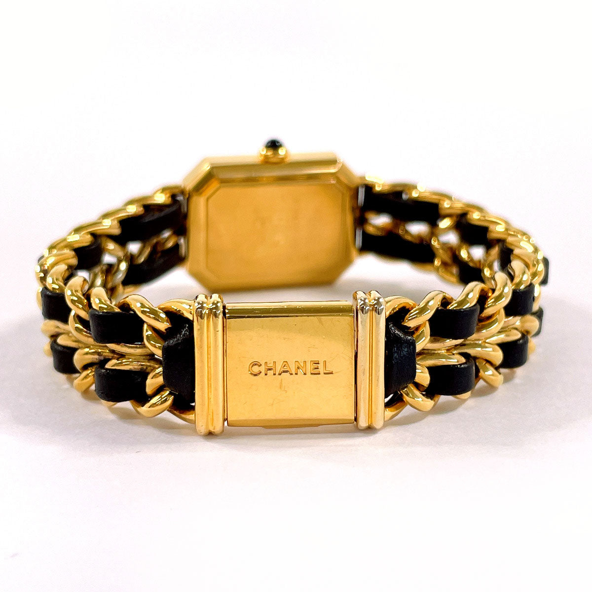 CHANEL Watches Quartz H0001 Gold Plated, Leather gold Premiere L black dial