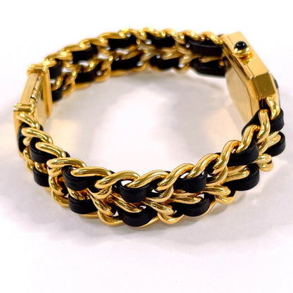 CHANEL Watches Quartz H0001 Gold Plated, Leather gold Premiere L black dial