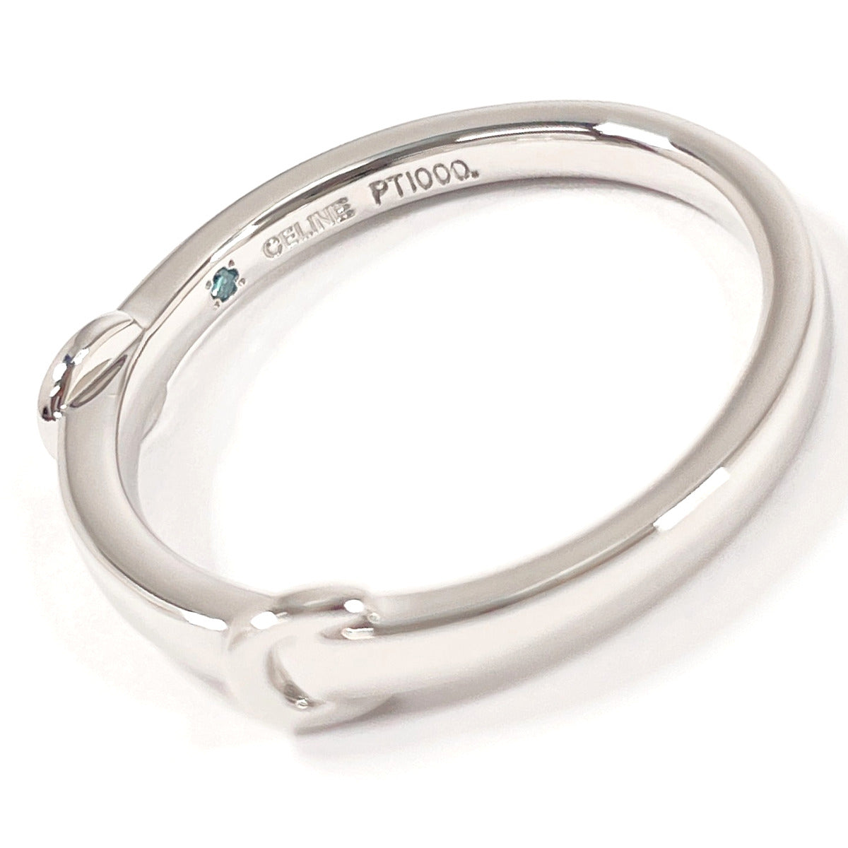 CELINE Ring Pt1000Platinum, Diamond Silver C logo