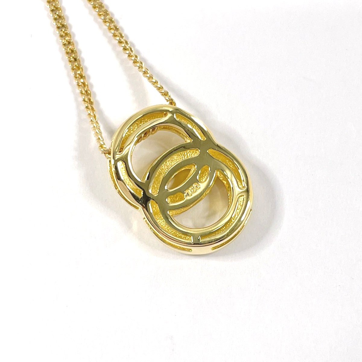 CELINE Necklace K18 yellow gold gold logo circle
