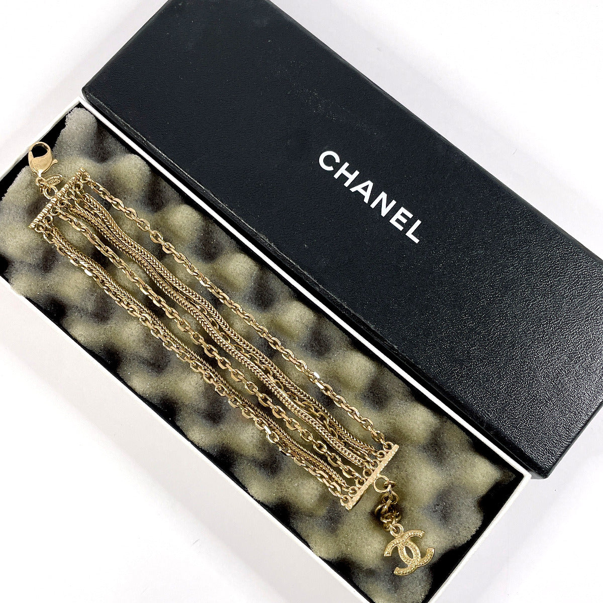 CHANEL bracelet metal gold Chain breath COCO Mark