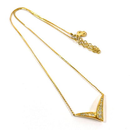 Christian Dior Necklace Metal, Rhinestone gold