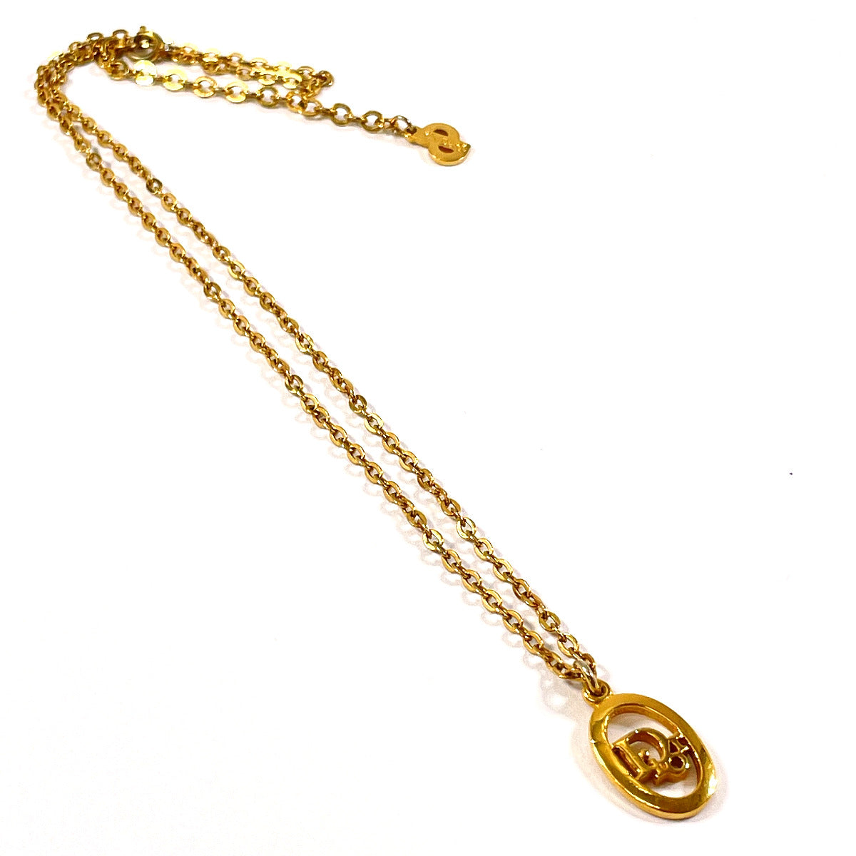 Christian Dior Necklace Gold Plated gold vintage logo