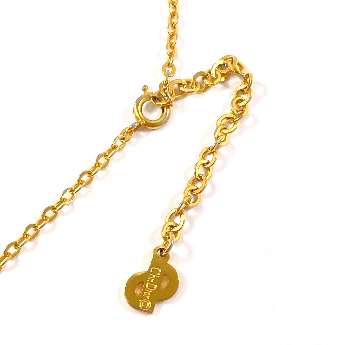 Christian Dior Necklace Gold Plated gold vintage logo
