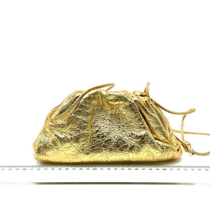 Bottega Veneta Pouch Mini Gold Lambskin Leather Crossbody Bag