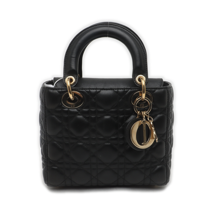 Lady Dior Small My Abcdior Black Lambskin Leather