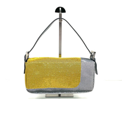 Fendi Baguette Blocks Abstract Pattern Glitter Sequin Shoulder bag