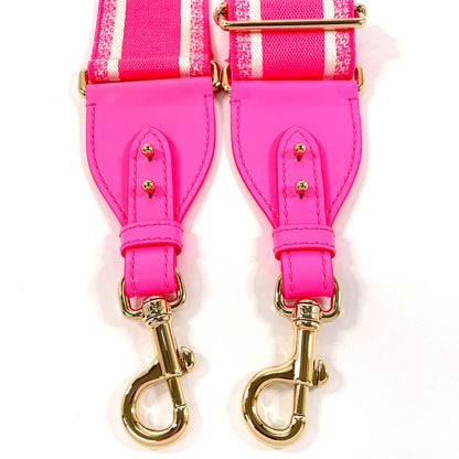 Dior Shoulder strap canvas pink Embroidery