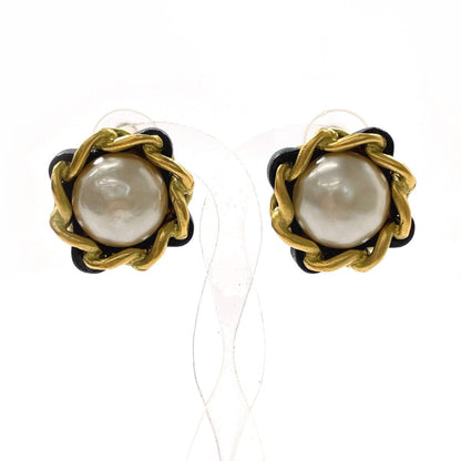 CHANEL Earring Gold Plated, Faux Pearl gold