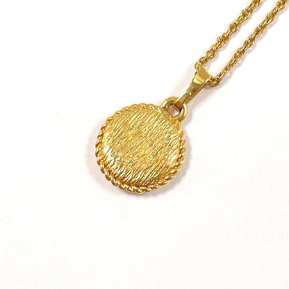 Christian Dior Necklace metal gold round CD logo