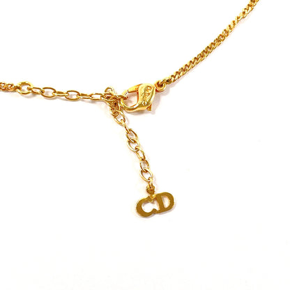Christian Dior Necklace metal gold vintage Heart logo