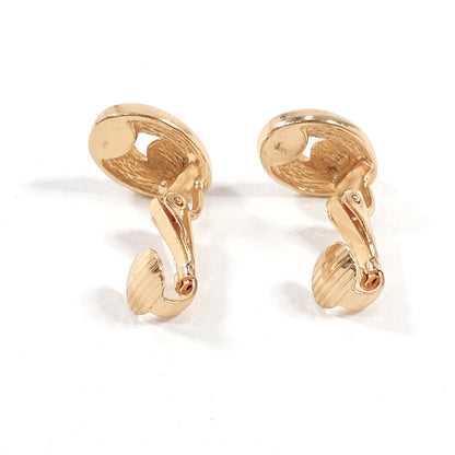 Christian Dior Earring Metal, Rhinestone gold
