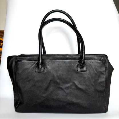 Chanel Cerf Executive Black Caviar Leather Handbag Gold Hardware