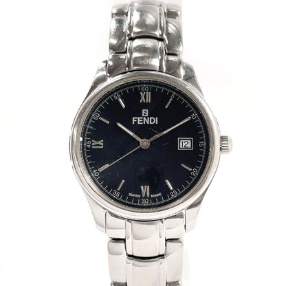 FENDI Watches Quartz 210G Stainless Steel Silver Olologi black dial