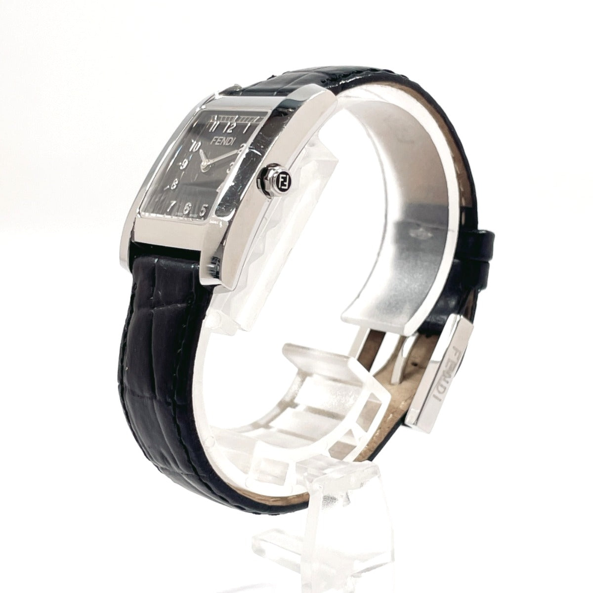FENDI Watches Quartz 150-7000L-724 Stainless Steel , Leather Silver Classico black dial