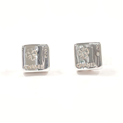 CHANEL Earring Silver925 Silver vintage square clover