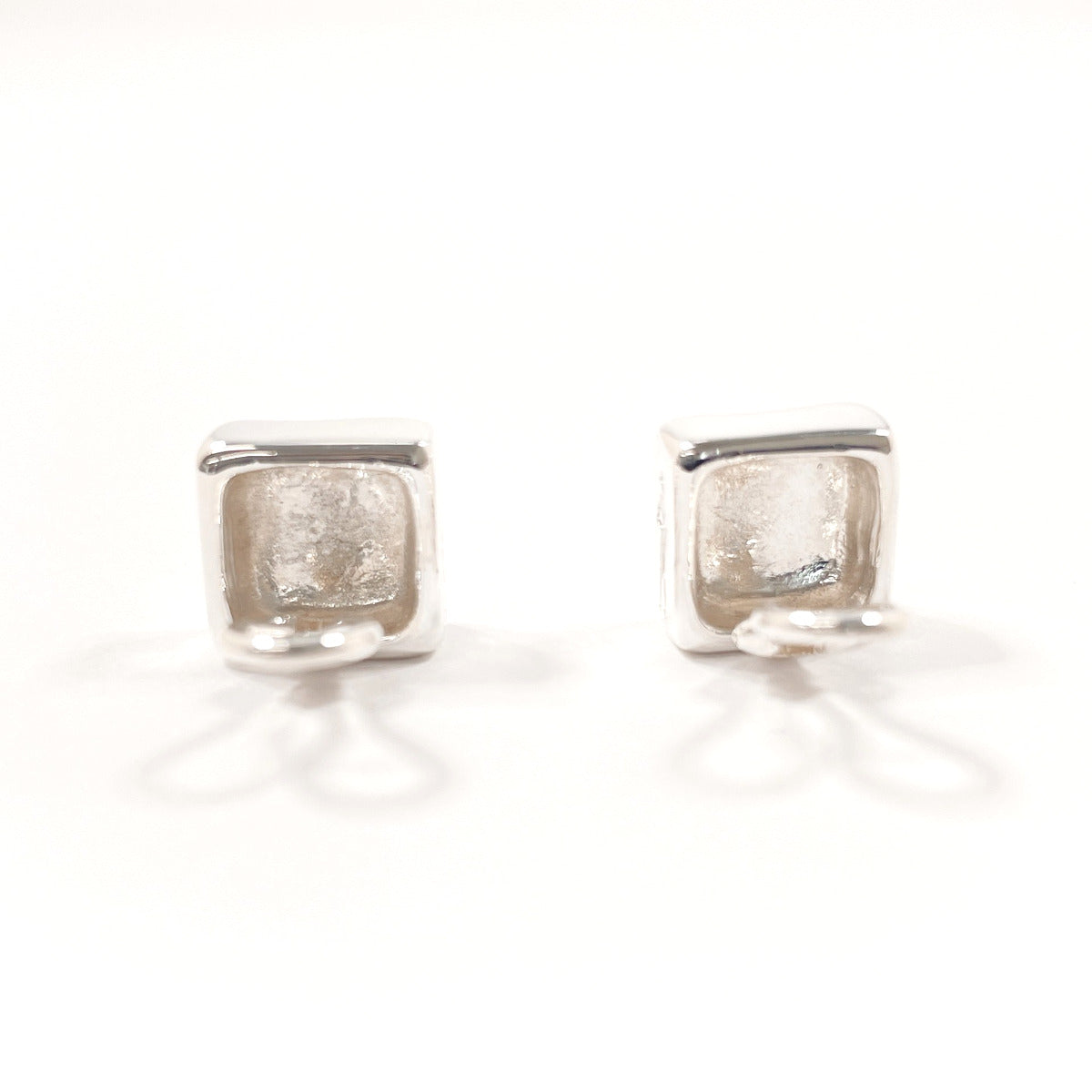 CHANEL Earring Silver925 Silver vintage square clover