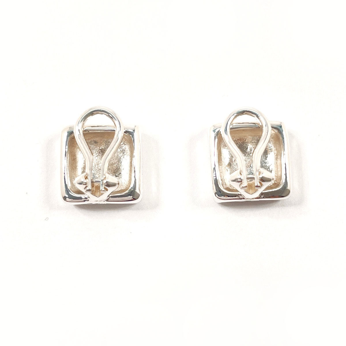 CHANEL Earring Silver925 Silver vintage square clover