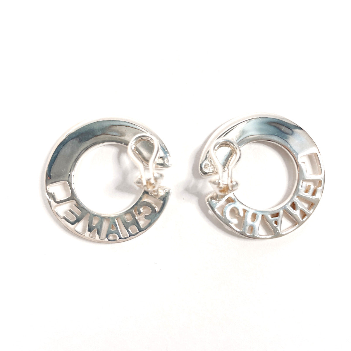 CHANEL Earring Silver925 Silver vintage logo