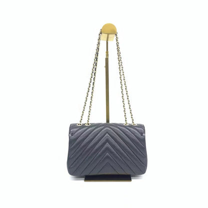 Chanel Classic Flap Rectangular Mini Crossbody Bag Chevron Quilted Calfskin Leather Black