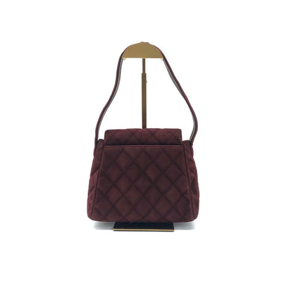 Chanel Kelly Mini Vintage Burgundy Suede Leather Top Handle Bag