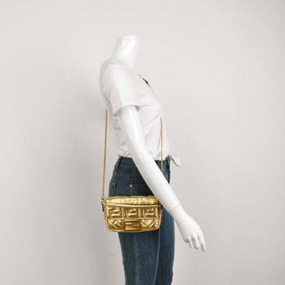 Fendi Baguette Mini Gold Nappa Leather Crossbody Bag