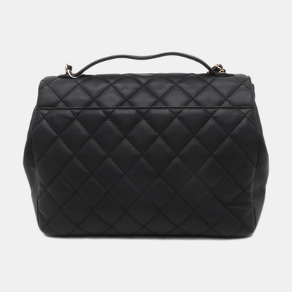 Chanel Business Affinity Large Black Caviar Leather Top Handle Crossbody Bag