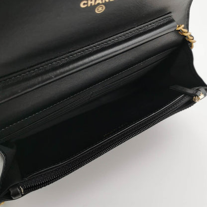 Chanel Wallet on Chain Filigree Caviar Leather Black Gold-tone Hardware