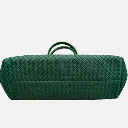 Bottega Veneta Cabat Large Intreccio Leather Tote Bag Dark Green with Pouch 40cm