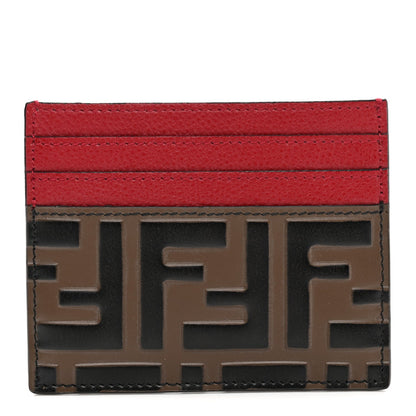 FENDI FF 1974 BI-COLOR EMOSSED ZUCCA CARD CASE