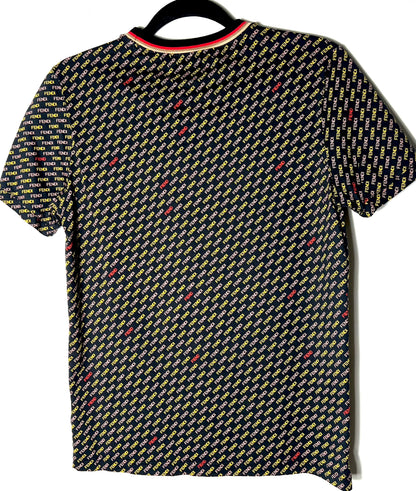 FENDI MULTICOLOR ALL-OVER LOGO CREWNECK TOP