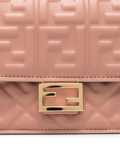 FENDI FF BAGUETTE CALFSKIN LEATHER WALLET ON CHAIN