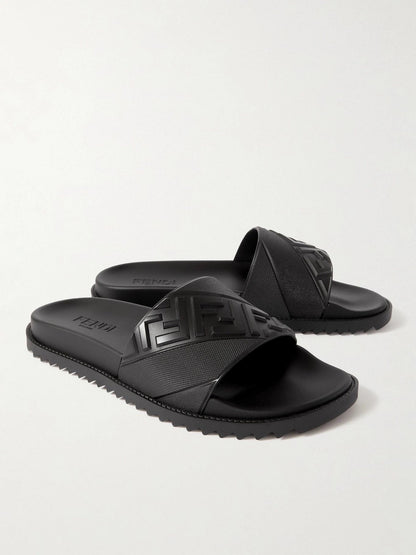 FENDI FF LOGO EMBOSSED SLIDES