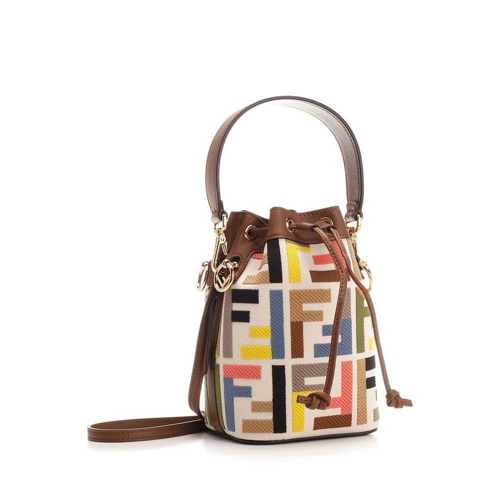 FENDI FF MULTICOLOR MINI MON TRÃSOR BUCKET BAG