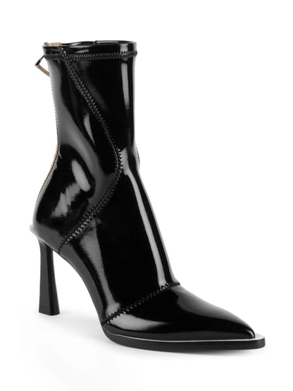 FENDI FFRAME NEOPRENE GLOSSY ANKLE BOOTS