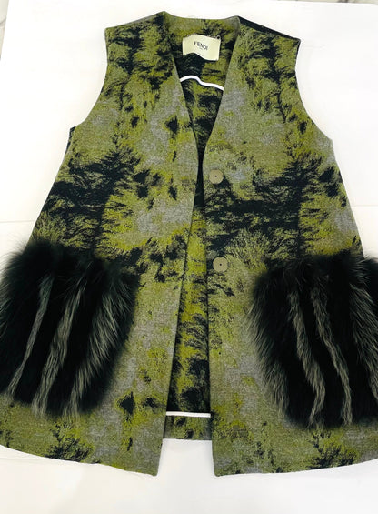 FENDI ROMA FUR POCKETS VEST