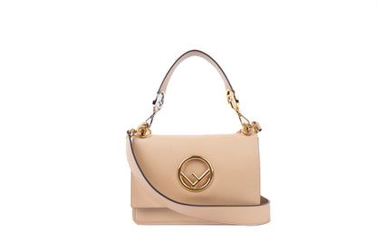 FENDI KAN I SMALL CALFSKIN LEATHER SHOULDER BAG