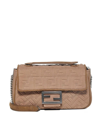 FENDI MIDI KNIT FF 1974 CHAIN BAGUETTE MEDIUM BAG