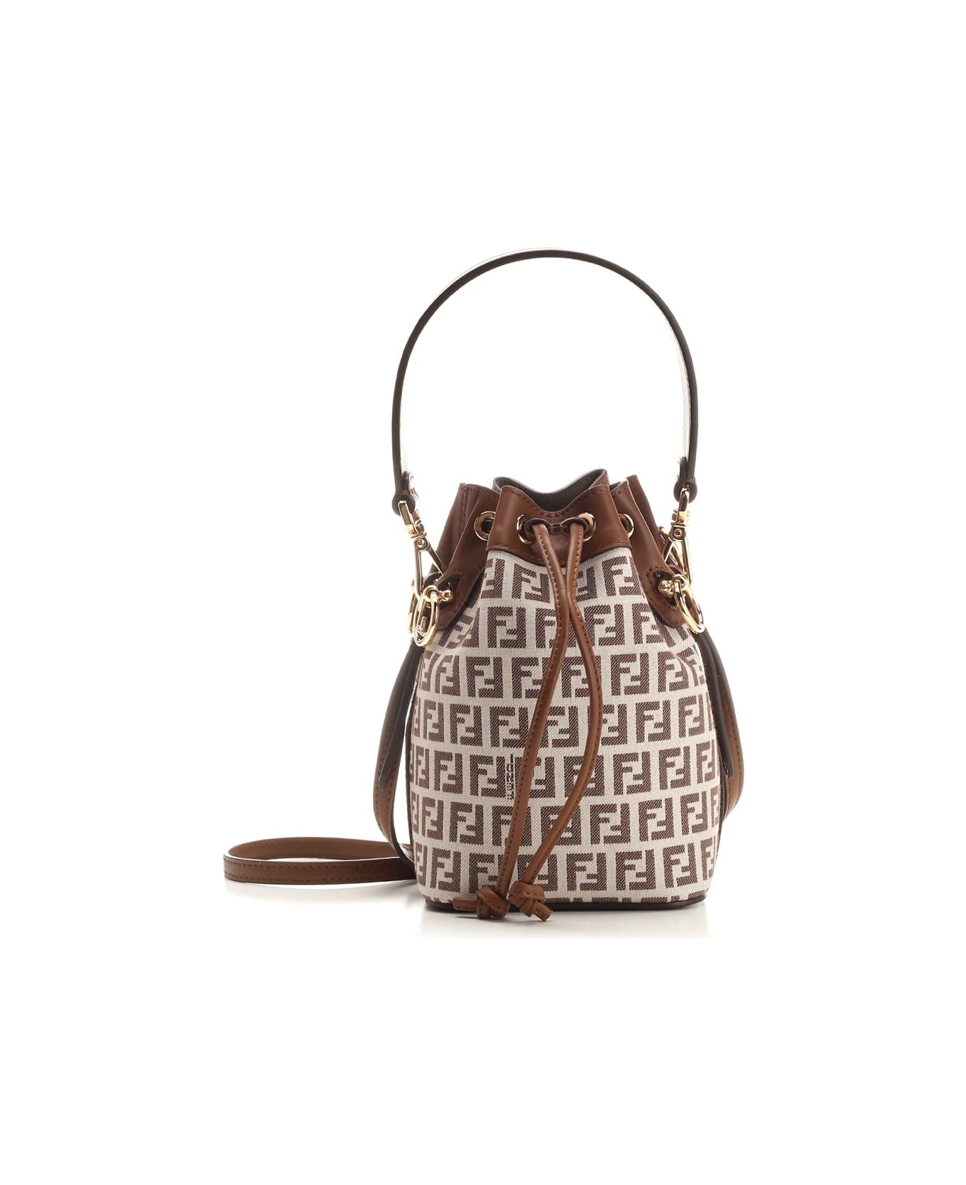 FENDI FF MINI MON TRÃSOR BUCKET BAG WITH SHOULDER STRAP