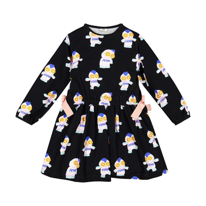 FENDI KIDS MONSTER DJ PRINT DRESS