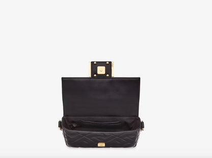 FENDI FF 1974 EMBOSSED NAPPA LEATHER MINI BAGUETTE BAG