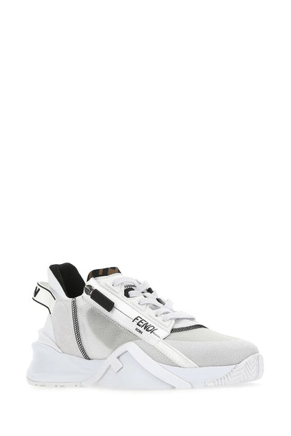 FENDI NYLON SUEDE TRANSPARENT FLOW LOW-TOP SNEAKERS