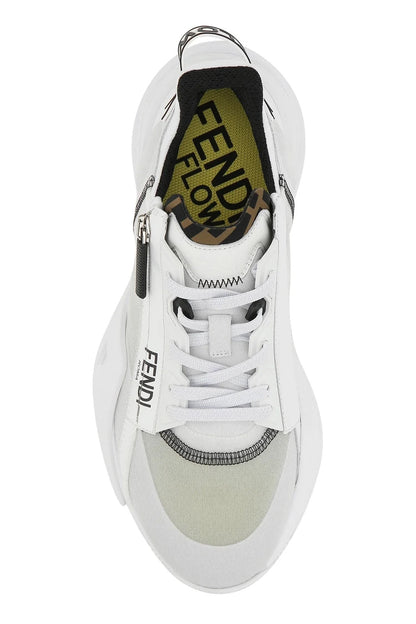 FENDI NYLON SUEDE TRANSPARENT FLOW LOW-TOP SNEAKERS