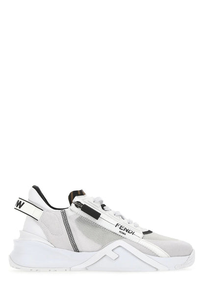 FENDI NYLON SUEDE TRANSPARENT FLOW LOW-TOP SNEAKERS
