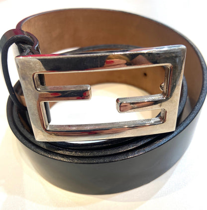 FENDI VINTAGE FF BUCKLE LEATHER BELT