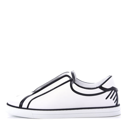 FENDI X JOSHUA VIDES NAPPA LEATHER FF SLIP-ON SNEAKERS