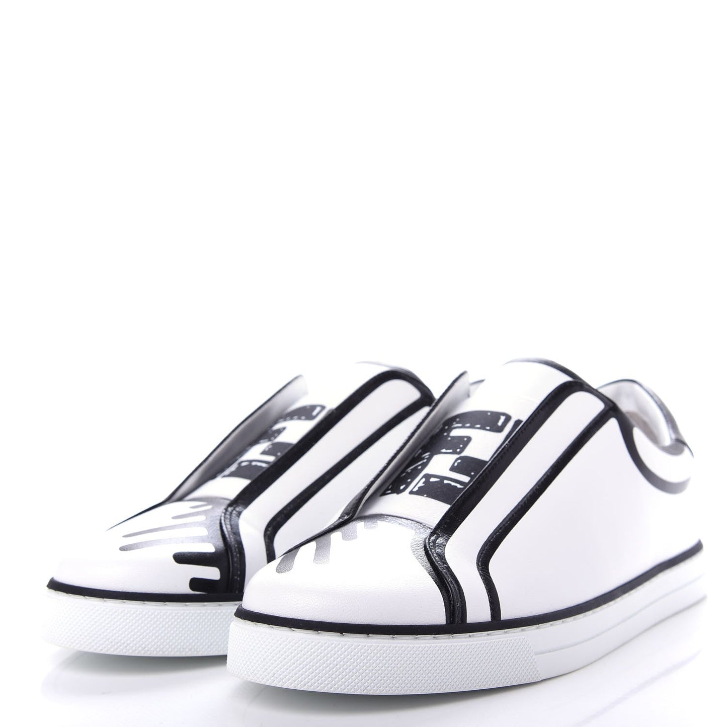FENDI X JOSHUA VIDES NAPPA LEATHER FF SLIP-ON SNEAKERS