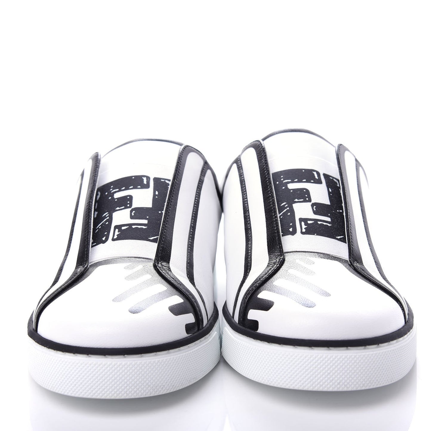 FENDI X JOSHUA VIDES NAPPA LEATHER FF SLIP-ON SNEAKERS